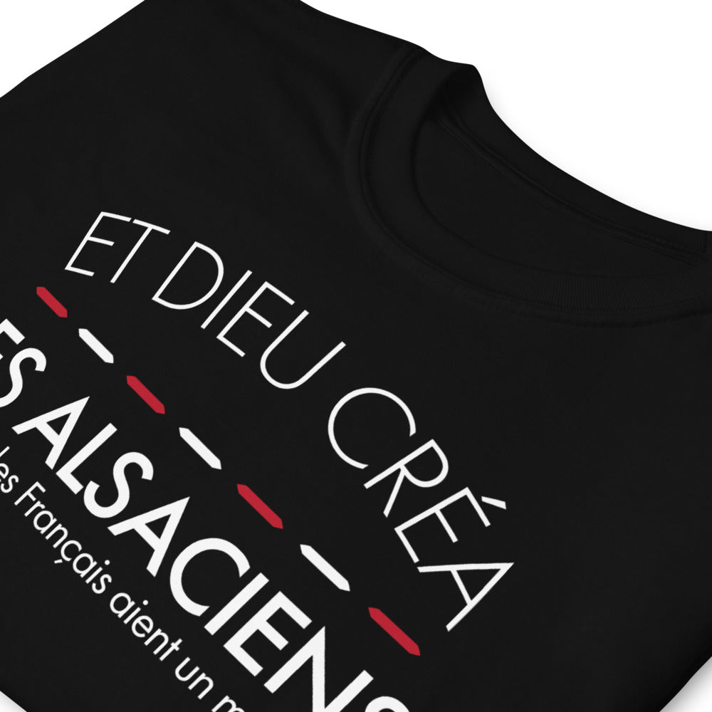 T-shirt Alsace gris foncé chiné dos - Fierté et humour alsacien