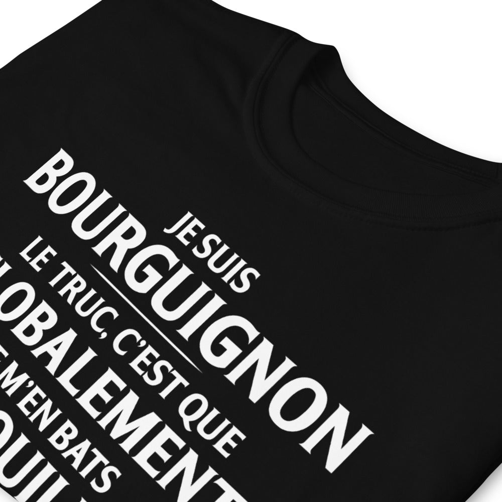 T-shirt Bourgogne gris foncé chiné dos - Je suis Bourguignon, m'en bats les couilles