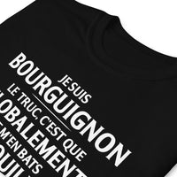 Thumbnail for T-shirt Bourgogne gris foncé chiné dos - Je suis Bourguignon, m'en bats les couilles