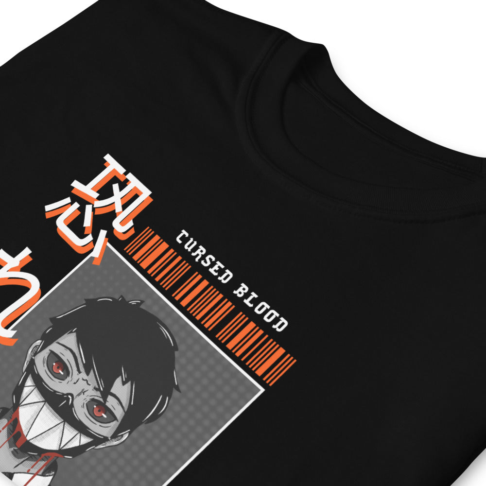 T-shirt Manga bleu marine dos - Design original inspiré de Deathnote Ryuk