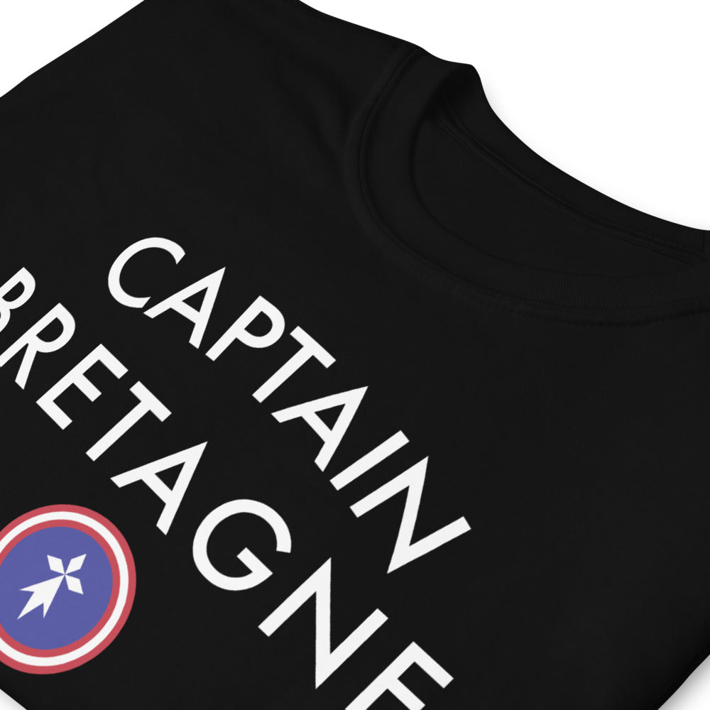 T-shirt Bretagne gris foncé chiné dos - Captain Bretagne super-héros