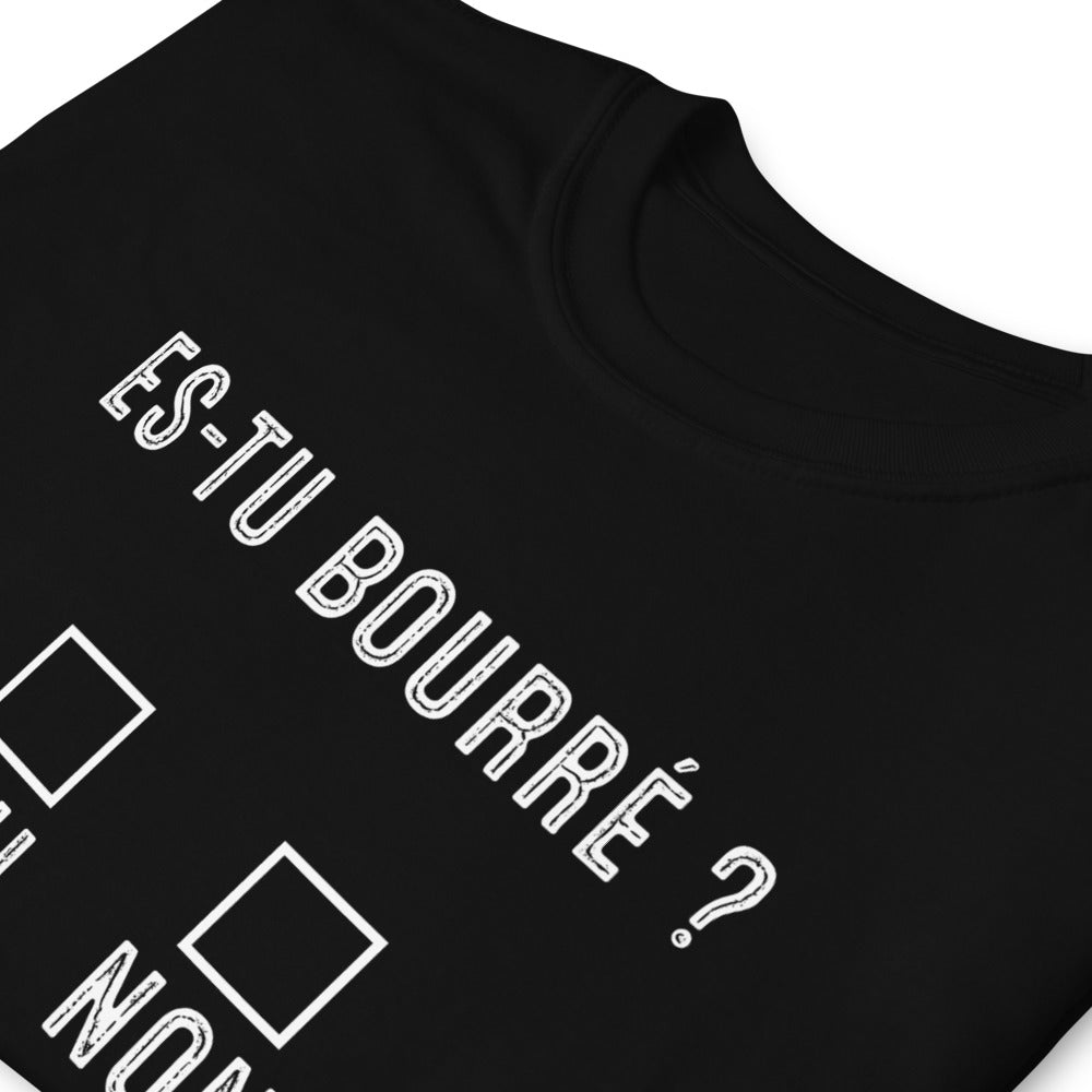 T-shirt humour Alcool gris foncé chiné dos - Es-tu bourré avec style