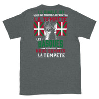 Thumbnail for T-shirt Basques gris foncé chiné dos - Les Basques répondirent nous sommes la tempête