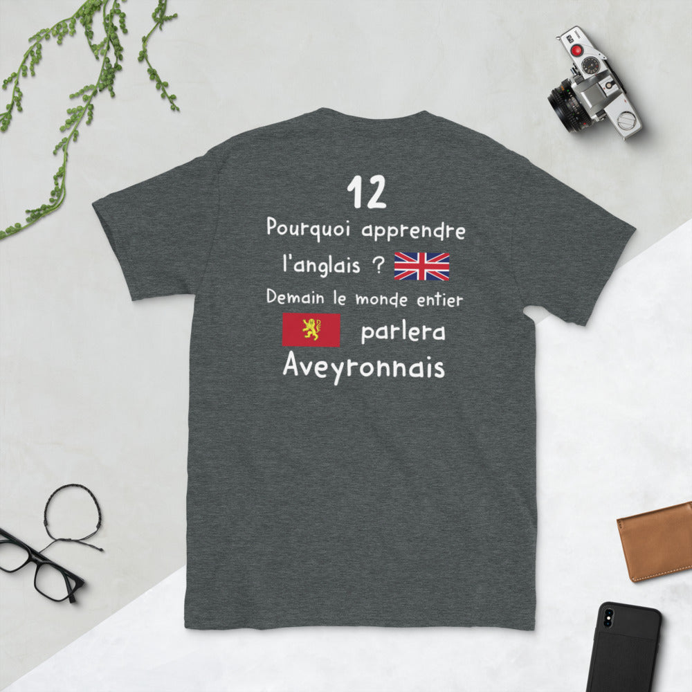 T-shirt Aveyron bleu marine dos - Pourquoi apprendre l'anglais demain