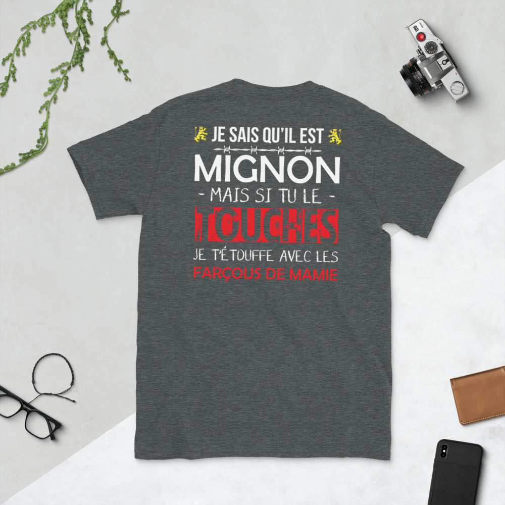 T-shirt Aveyron gris foncé chiné dos - Amour et fierté en coton doux