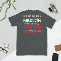 Thumbnail for T-shirt Aveyron gris foncé chiné dos - Amour et fierté en coton doux