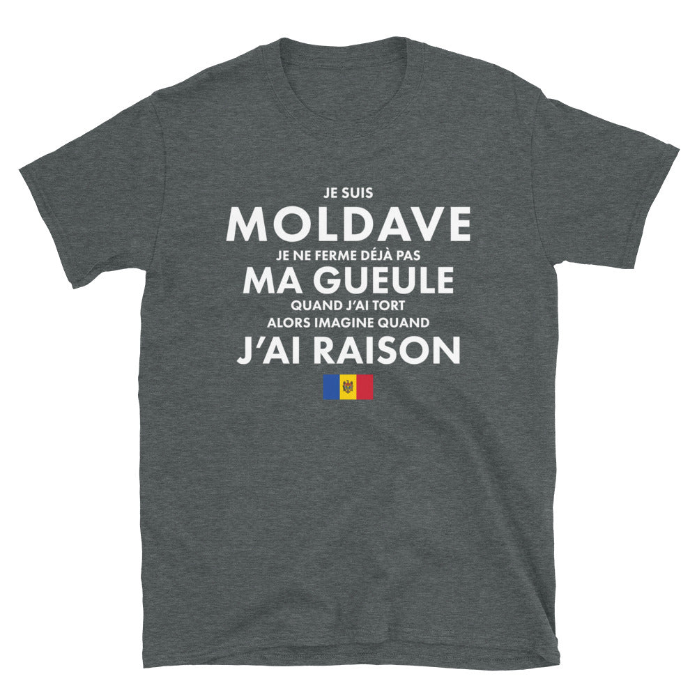 T-shirt Moldave bleu marine dos - Je suis Moldave je ne ferme pas ma gueule