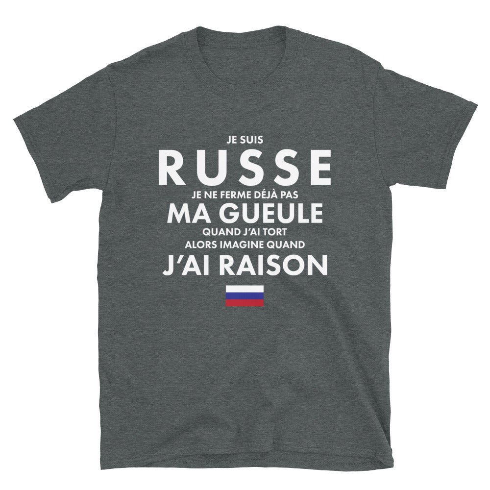T-shirt Russe gris foncé chiné - Je ne ferme pas ma gueule