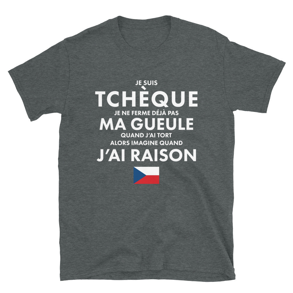 T-shirt Tchèque bleu marine dos - Je suis Tchèque je ne ferme pas ma gueule