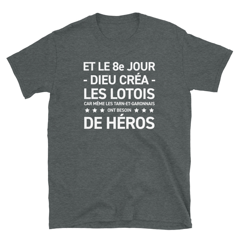 T-shirt Lotois gris foncé chiné - Le 8e jour avec humour