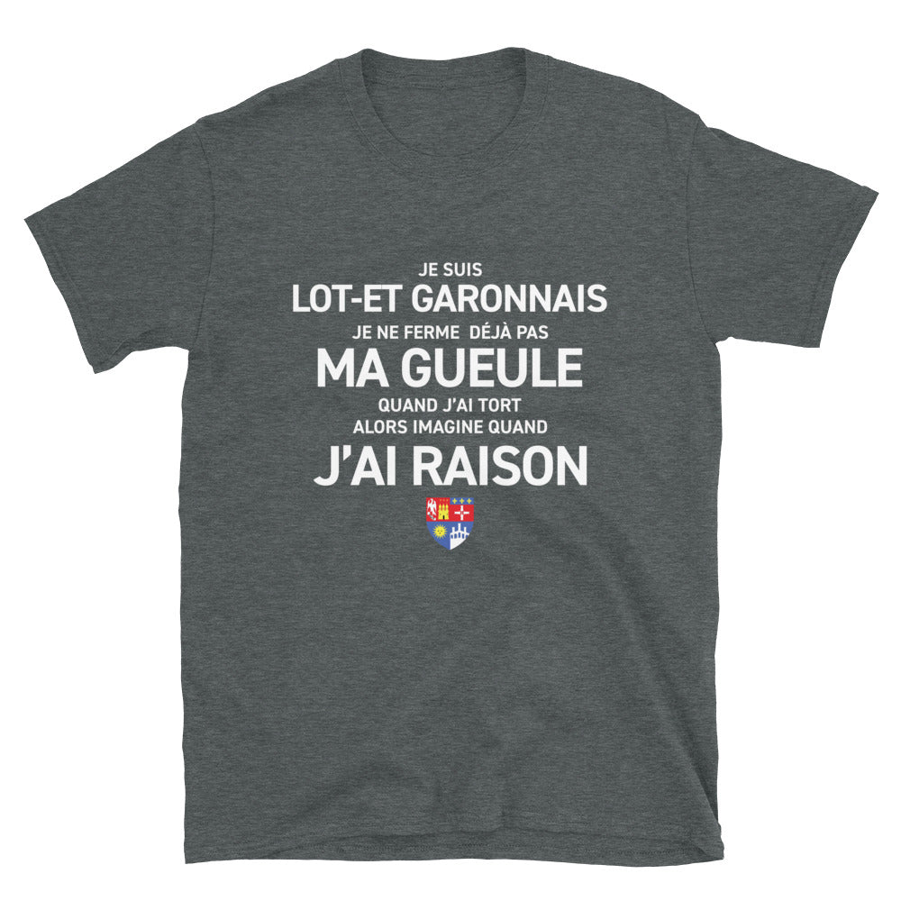 T-shirt Lot-et-Garonne bleu marine dos - Je ne ferme pas ma gueule
