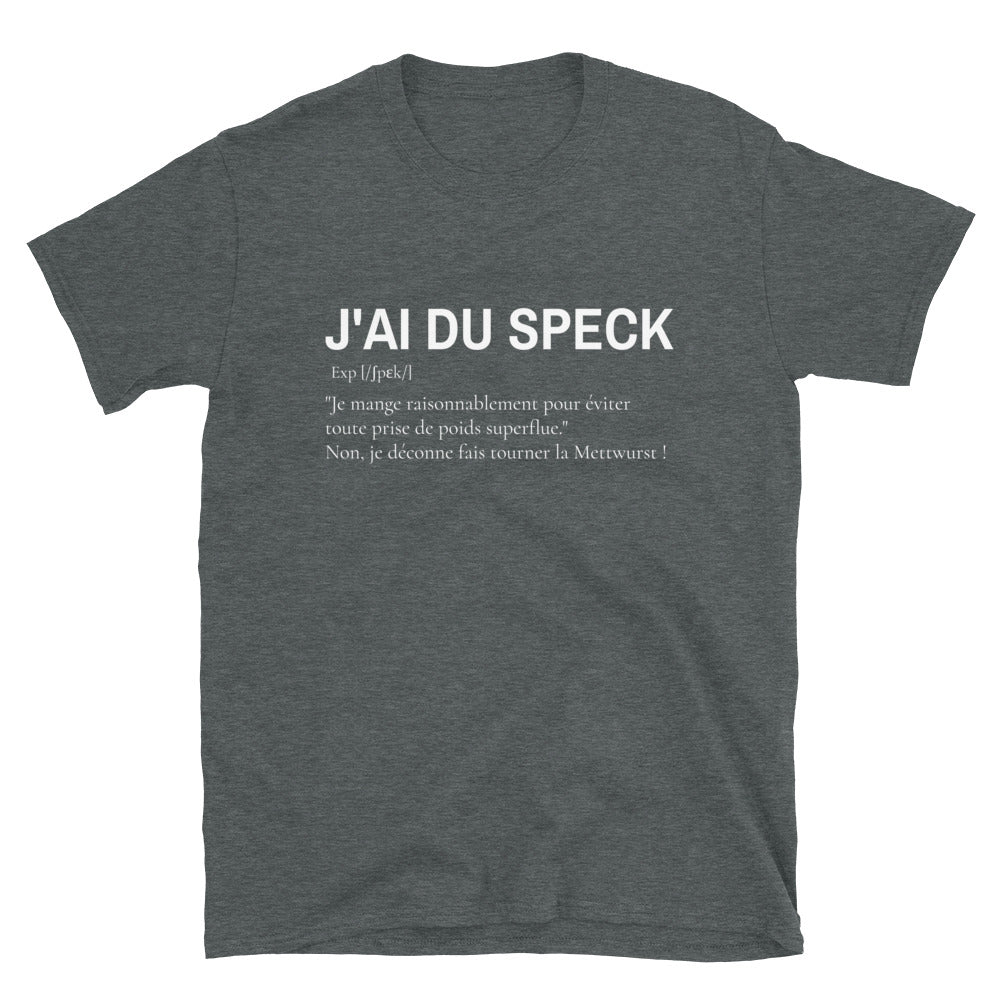 T-shirt Alsace gris foncé chiné dos - Avoir du Speck avec humour