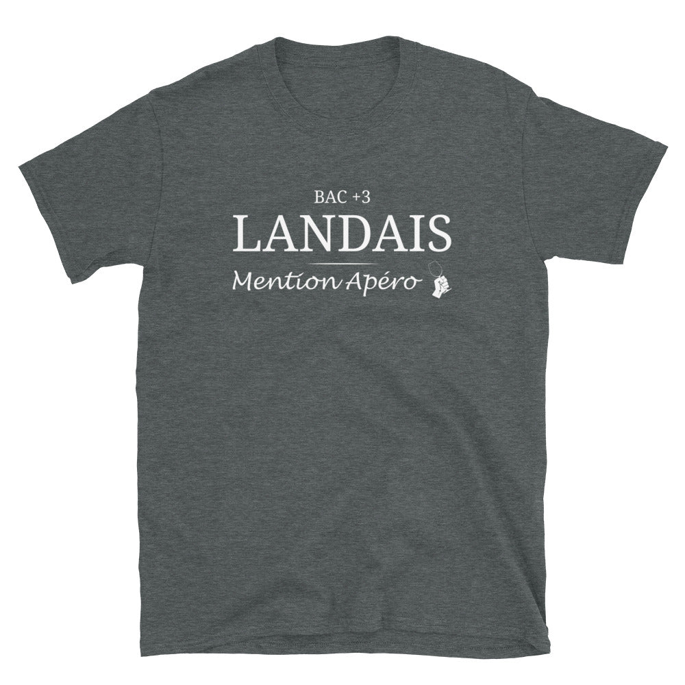 T-shirt Landais Bac + 3 noir dos - Mention Apéro humoristique