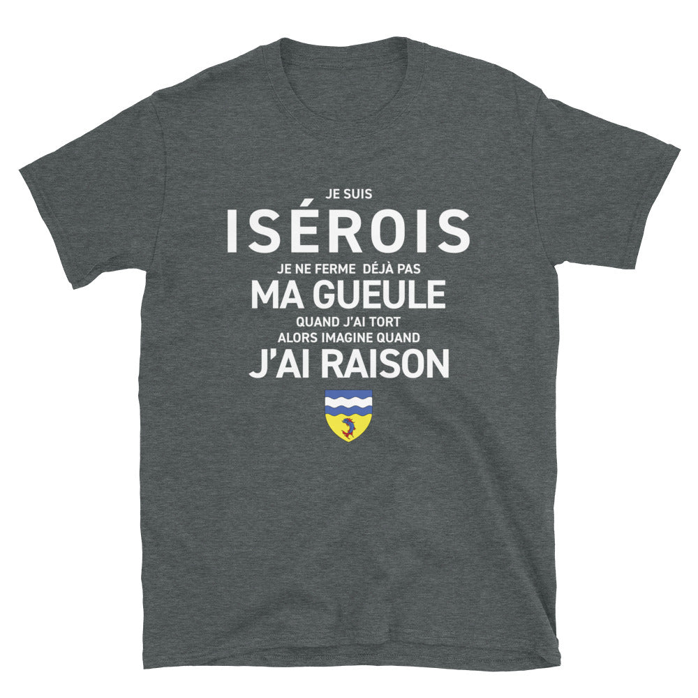 T-shirt Isérois noir dos - Je ne ferme pas ma gueule