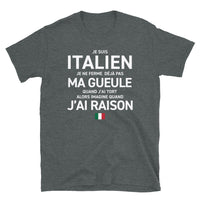 Thumbnail for T-shirt Italie noir dos - Je ne ferme pas ma gueule