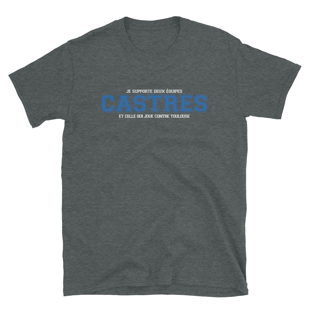 Castres je supporte deux équipes, Tarn - T-shirt standard - Ici & Là - T-shirts & Souvenirs de chez toi