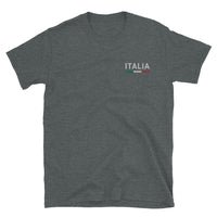 Thumbnail for Italia - T-shirt standard unisexe brodé avec liseré drapeau italien vert blanc rouge - Ici & Là - T-shirts & Souvenirs de chez toi
