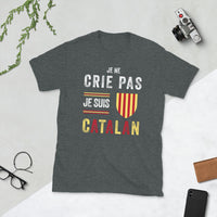 Thumbnail for T-shirt Catalan gris foncé chiné - Je ne crie pas je suis Catalan