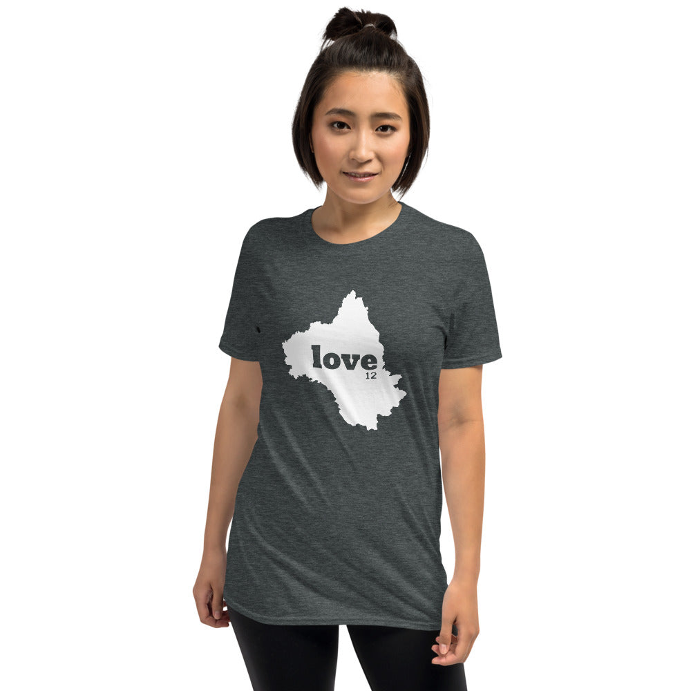 T-shirt Aveyron carte gris foncé chiné - design humoristique et local