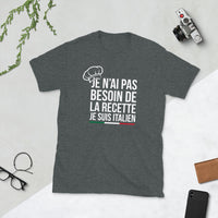 Thumbnail for T-shirt Italie gris foncé chiné - Je suis italien avec humour
