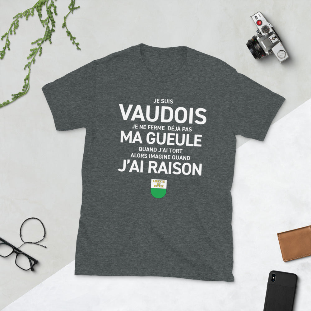 Vaudois, je ne ferme pas ma gueule - T-shirt humour standard - Ici & Là - T-shirts & Souvenirs de chez toi