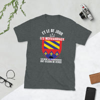 Thumbnail for T-shirt Bourgogne gris foncé chiné dos - Humour des Morvandiaux