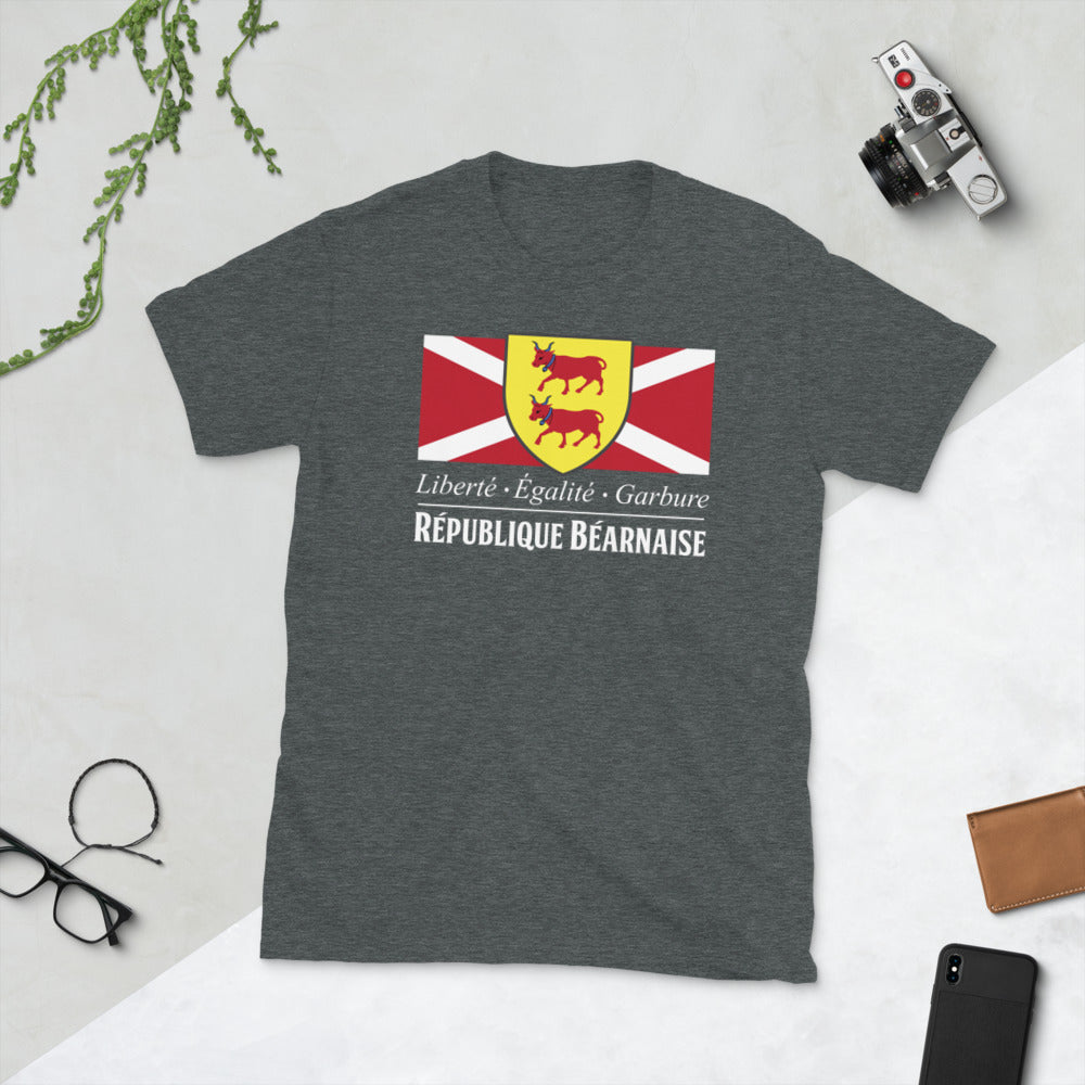 T-shirt Béarn noir dos - Liberté, égalité, garbure humoristique