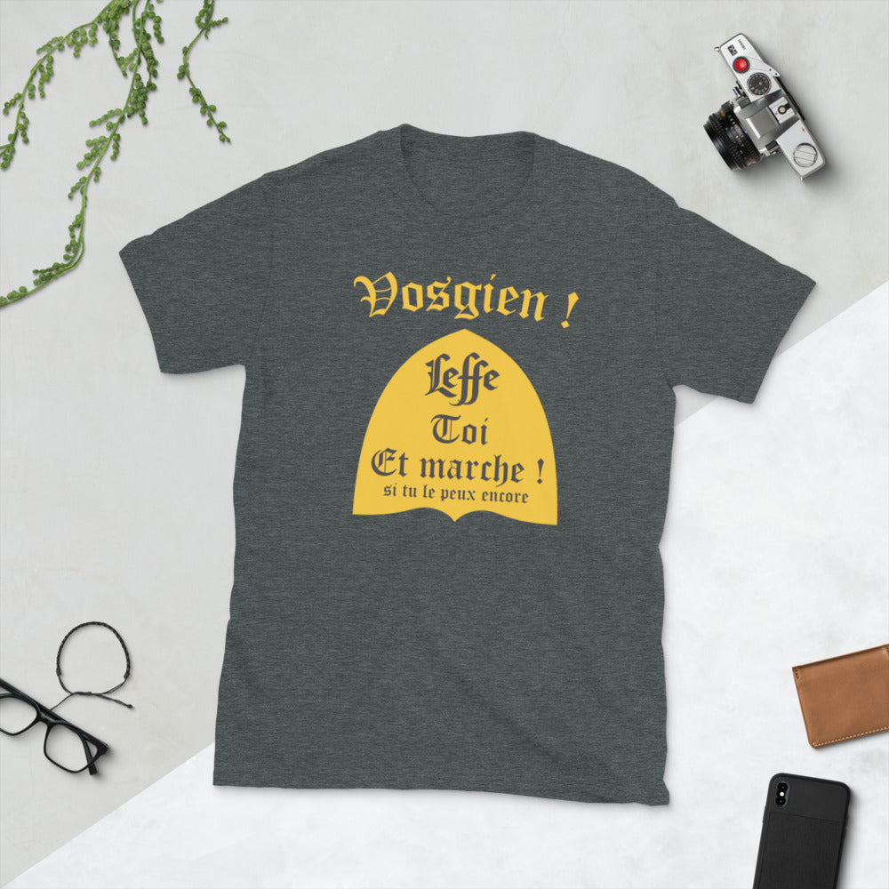 T-shirt Vosgien gris foncé chiné dos - Leffe-toi et marche avec humour