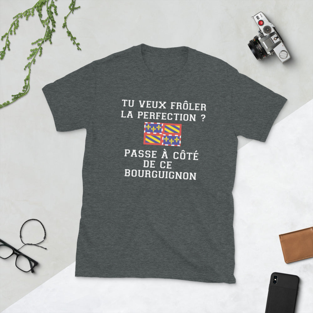 T-shirt Bourgogne gris foncé chiné dos - Passe à côté de ce Bourguignon