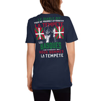 Thumbnail for T-shirt Basques bleu marine dos - Les Basques répondirent nous sommes la tempête
