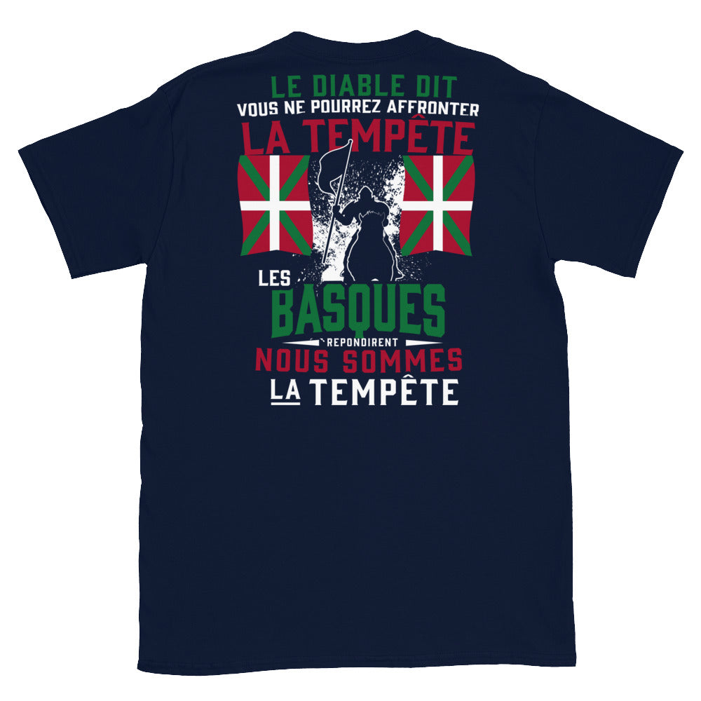 T-shirt Basques gris foncé chiné - Les Basques répondirent nous sommes la tempête