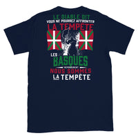 Thumbnail for T-shirt Basques gris foncé chiné - Les Basques répondirent nous sommes la tempête