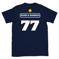 Thumbnail for T-shirt Seine-et-Marnais gris foncé chiné dos - Pastis humour