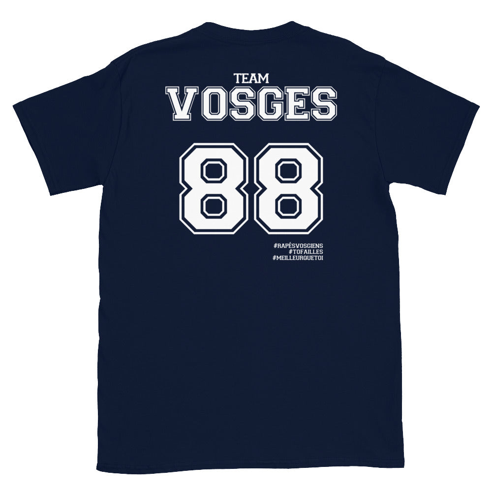 T-shirt Vosges 88 gris foncé chiné dos - Fierté et humour français