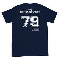 Thumbnail for T-shirt Deux-Sèvres 79 Poitou gris foncé chiné dos - design humoristique