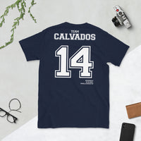 Thumbnail for T-shirt Normandie gris foncé chiné dos - Fierté Calvados avec humour