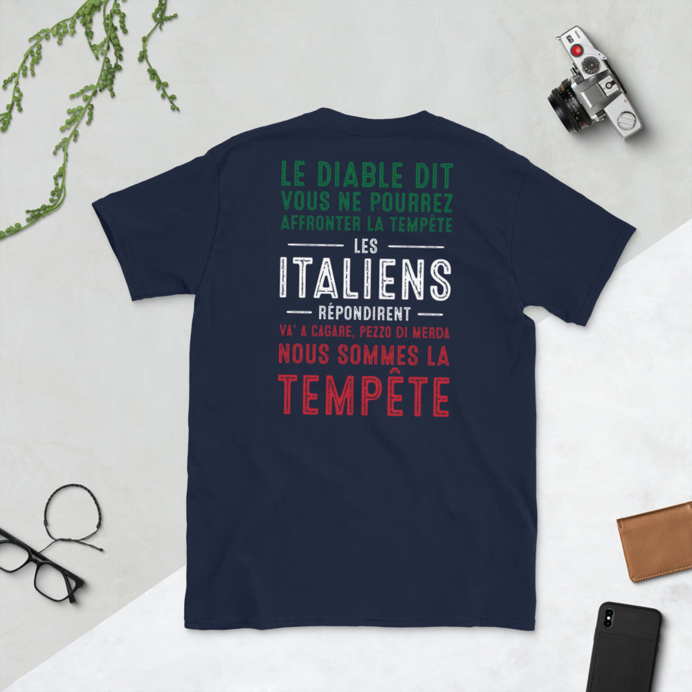 T-shirt Italie noir dos - Le Diable et la tempête humoristique