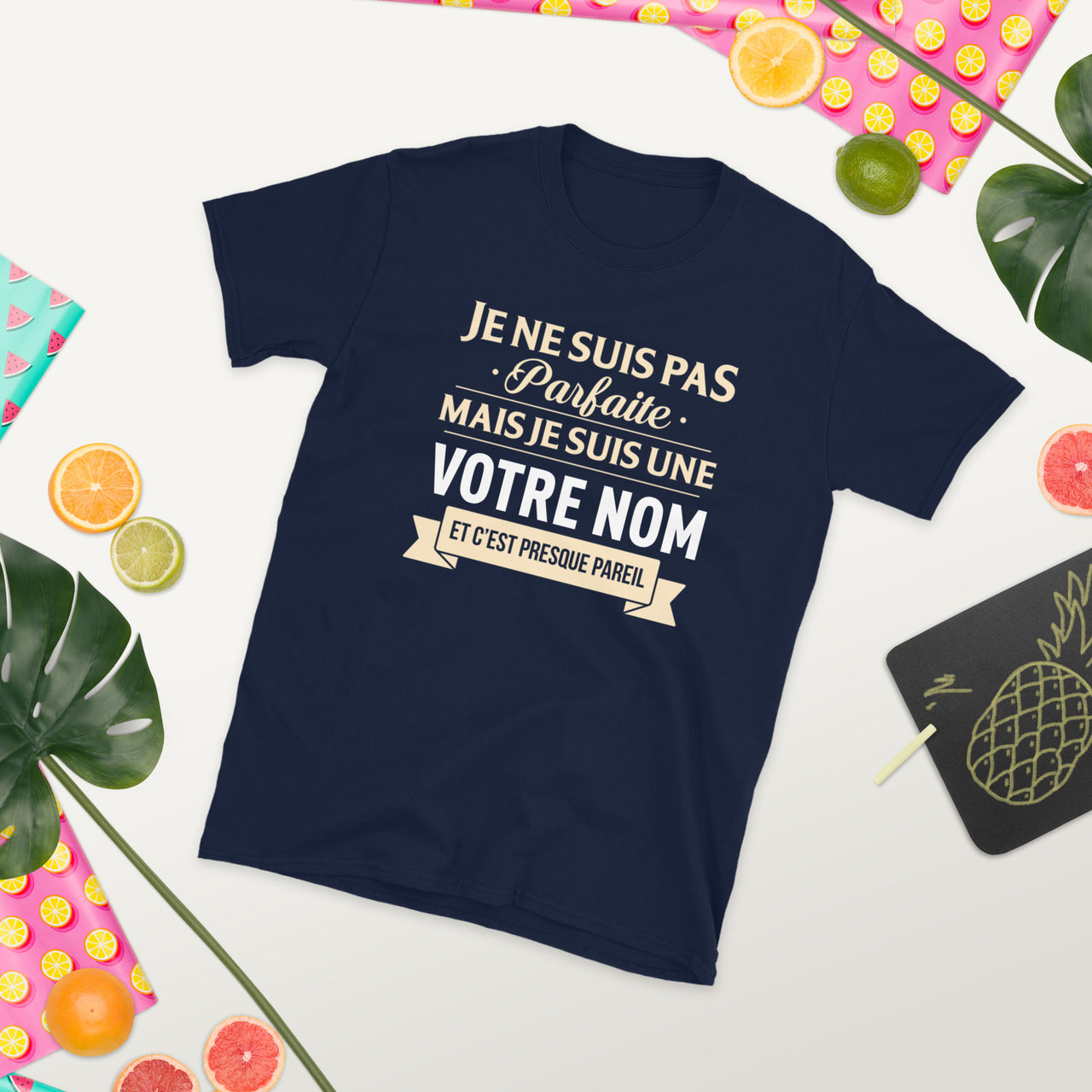 T-shirt à personnaliser Avec Votre nom de famille pour femme -