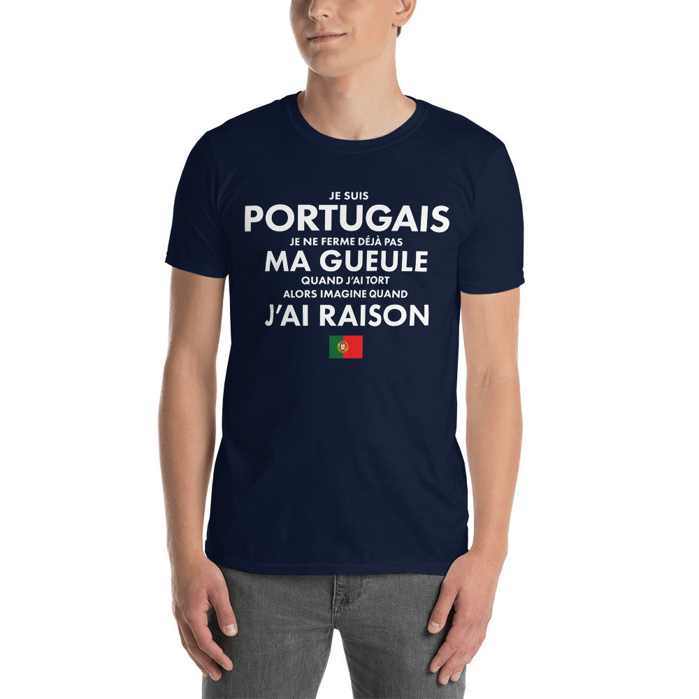 T-shirt Portugal bleu marine - Je suis Portugais je ne ferme pas ma gueule
