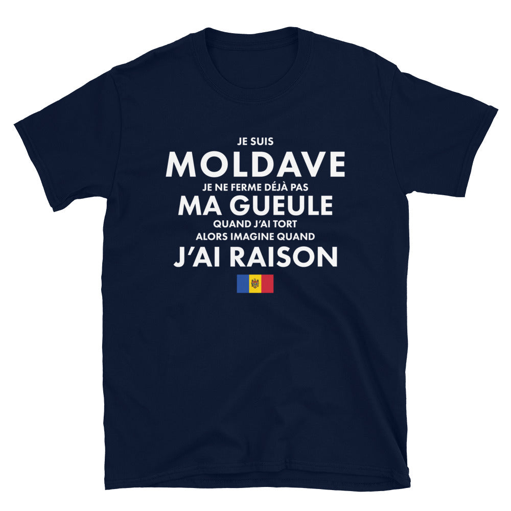 T-shirt Moldave noir - Je suis Moldave je ne ferme pas ma gueule