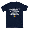 T-shirt Moldave noir - Je suis Moldave je ne ferme pas ma gueule