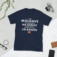 Thumbnail for T-shirt Moldave gris foncé chiné - Je suis Moldave je ne ferme pas ma gueule