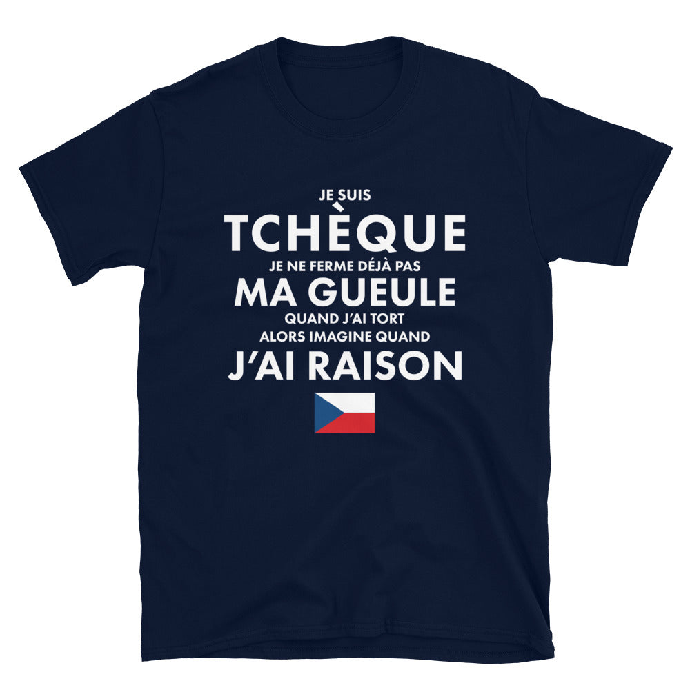 T-shirt Tchèque noir dos - Je suis Tchèque je ne ferme pas ma gueule