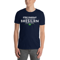 Thumbnail for T-shirt Brésil bleu marine - Être Parfait c'est bien être Brésilien c'est mieux