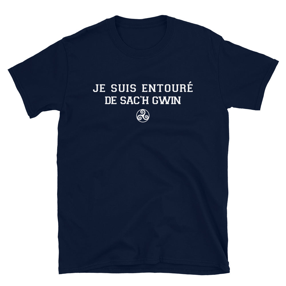 T-shirt Bretagne gris foncé chiné - Je suis entouré de Sa'ch Gwin