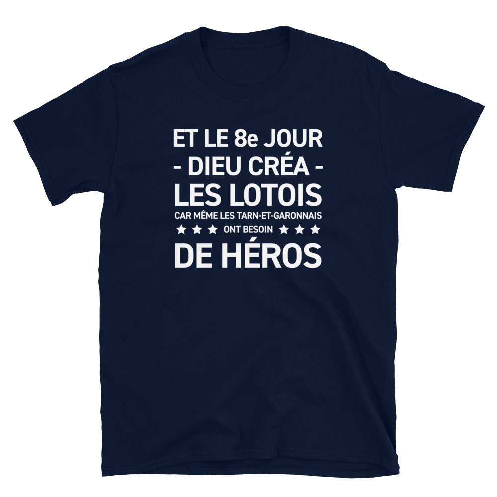T-shirt Lotois bleu marine dos - Le 8e jour avec humour