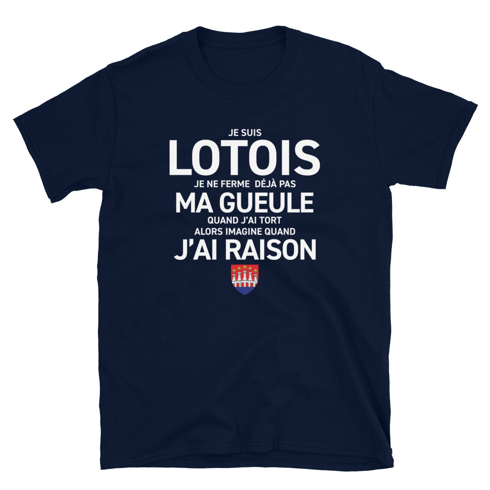 T-shirt Lotois noir dos - Je ne ferme pas ma gueule