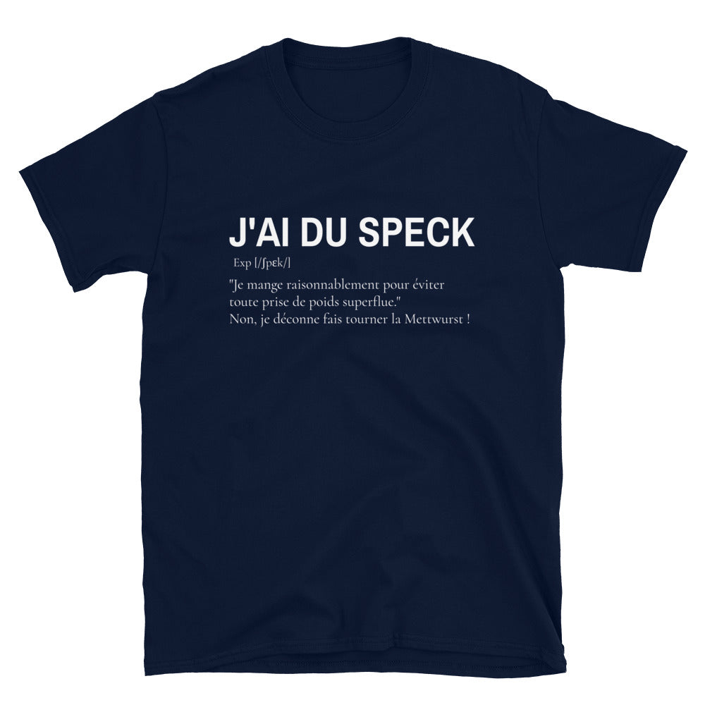 T-shirt Alsace noir dos - Avoir du Speck avec humour