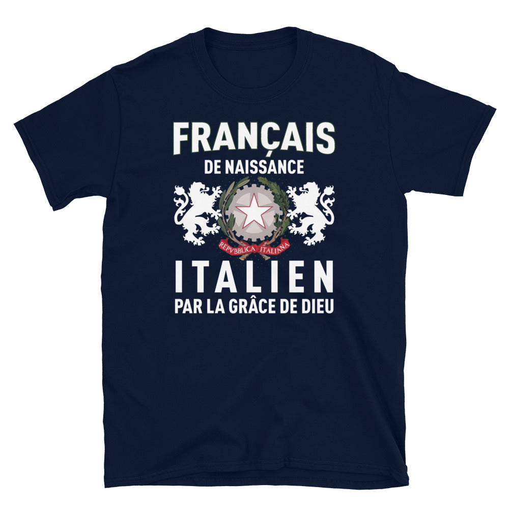 T-shirt Italie bleu marine dos - Italien par la grâce de Dieu