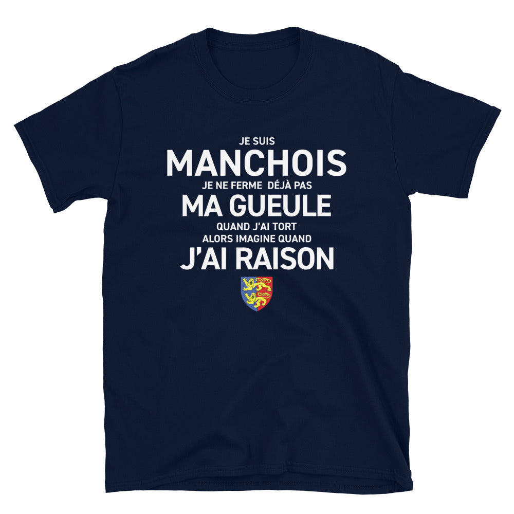 T-shirt Normandie bleu marine dos - Fierté manchoise humoristique